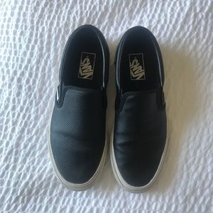 Vans leather slip on sneakers